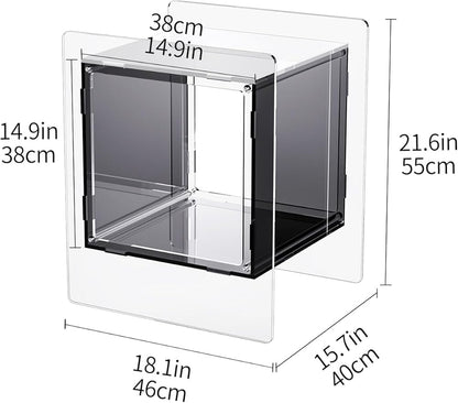 Acrylic Nightstand Colorful Bedside Table with Open Storage Shelf,Clear Side Table for Living Room (1, Black)