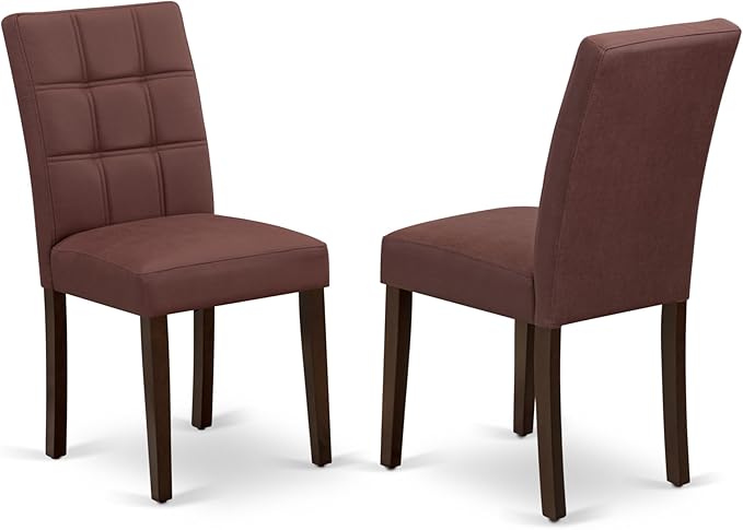 East West Furniture DOAS5-MAH-26 5 Piece Dining Room Table Set Includes A Kitchen Table and 4 Burgundy Polyester Fabric Padded Chairs, Mahogany