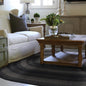 Homespice Jet Black Oval Braided Rugs 6x9' – Primitive Style Oval Area Rugs for Dining Room