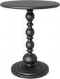 Metal Small End Table,Vintage Matte Black Round Side Table Nightstand for Bedside or Sofa,Small Accent Pedestal Table for Living Room Corners Bedroom Patio and bar (Matte Black)