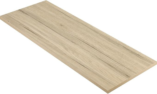 Kaboon Universal Tabletop 60"x18", Solid One-Piece Melamine Table Top, Double Desk L-Desk DIY, Home and Office Countertop, Oak/Grey Tone
