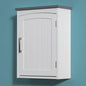 Bathroom Wall Cabinet 15 x 20 Inch Small Wall Cabinets Single Door Over Toilet Medicine Cabinet for Small Bathrooms - Matte White Finish with Gray Top, Soft Close Hinges