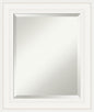 Amanti Art White Bathroom Mirror for Over Sink, 26x22 Ridge White Rectangle Vanity Mirror, Small Traditional Frame, Hangs Horizonally and Vertically, Bathroom Wall Decor, Beveled Edge from WI, USA
