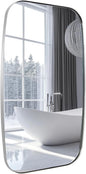 ANDY STAR Chrome Oblong Mirror, 36x48 Inch Polished Chrome Oval Mirror for Bathroom with Stainless Steel Metal Frame, Wall Mouned for Bathroom, Living Room, Entryway