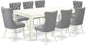 East West Furniture LGDA9-LWH-27 9 Piece Dining Room Set Includes a Rectangle Kitchen Table with Butterfly Leaf and 8 Polyester Fabric Upholstered Chairs, 42x84 Inch, linen white