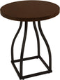 HomePop Lindsay Round Accent Table with Metal Base - Brown