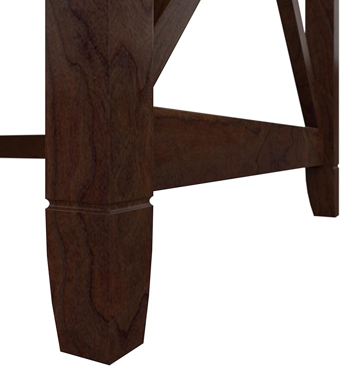 Bush Furniture Key West 60W Modern Farmhouse L Shaped Desk in Bing Cherry | 60-Inch Corner Table for Home Office
