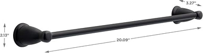 Franklin Brass Kinla 3-Piece Bathroom Set Matte Black 24" Towel Bar Rack, Toilet Paper Holder, Ring KIN3PC-MB