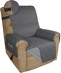 PureFit Reversible Sofa Cover Water Resistant Recliner Couch Cover, Machine Washable Furniture Cover with Adjustable Strap for Dogs, Pets (Recliner, Gray/Light Gray)