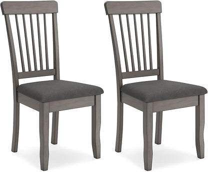 Signature Design by Ashley Shullden Casual Dining Room Side Chair with Spindle Back, 2 Count, Gray