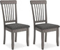 Signature Design by Ashley Shullden Casual Dining Room Side Chair with Spindle Back, 2 Count, Gray