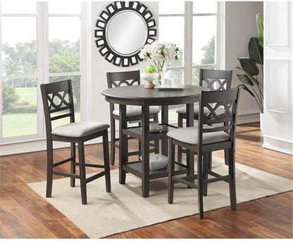 New Classic Furniture Cori 5-Piece Counter Dining Table Set, Gray