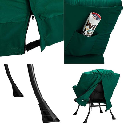 HollyHOME Modern Fabric Large Lazy Chair, Accent Oversized Comfy Reading Chair, Thick Padded Cozy Lounge Chair with Armrest, Steel Frame Leisure Sofa Chair for Living Room, Bedroom, Dorm, Green