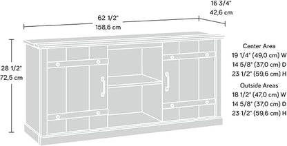 Sauder Miscellaneous Entertainment Farmhouse TV Stand, for TVs up to 70", Soft White Finish