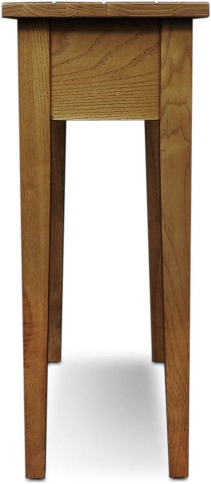 Leick Home, End Table, Solid Wood, Narrow, 1 Drawer, Blackened Hardware, Easy Assembly, 10 in W x 24 in D x 24 in H, Item 9010