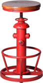 Topower Antique Industrial Round Bottom Adjustable Height Cafe Coffee Retro Vintage Stylish Water Pipe Design Pub Kitchen Bar Stool Antique Red