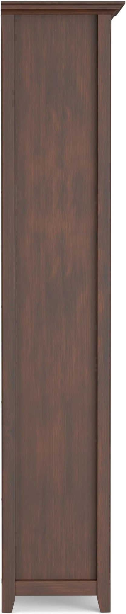 SIMPLIHOME Amherst Bookcase - 70 inch Tall 5-Shelf Solid Wood Bookshelf in Russet Brown, Transitional Storage for Living Room, Study Room or Office with Adjustable Shelves and Tapered Legs