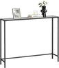 VASAGLE Entryway Table, Console Table, Tempered Glass Tabletop, Modern Sofa Table, Easy Assembly, with Adjustable Feet, for Living Room, Entryway, Ink Black and Slate Gray ULGT132B01