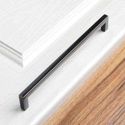 KOOFIZO Solid Square Bar Cabinet Handle - Oil Rubbed Bronze Furniture Pull, 7.6 Inch/192mm Screwhole Distance, 10-Pack for Kitchen Cupboard Door, Bedroom Dresser Drawer, Bathroom Hardware