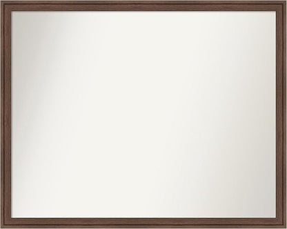 Amanti Art Brown Bathroom Mirror for Over Sink, 24x30 Florence Light Brown Rectangle Vanity Mirror, Large Casual Frame, Hangs Horizonally and Vertically, Bathroom Wall Decor, Non-Beveled Edge