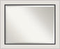Amanti Art Silver Bathroom Mirror for Over Sink, 28x34 Ellie Silver Black Rectangle Vanity Mirror, Large Modern Contemporary Frame, Hangs Horizonally and Vertically, Bathroom Wall Decor, Beveled Edge