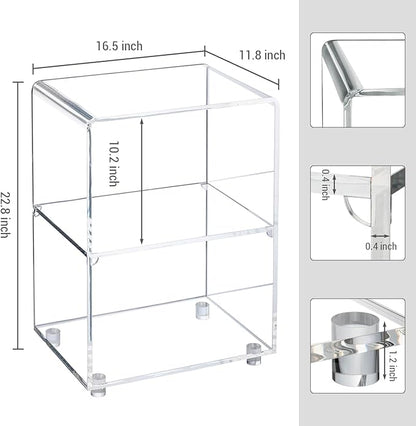 MyGift 3 Tier Clear Acrylic Table, Accent Furniture for Living Room, Bedroom Clear Nightstand Side End Tables