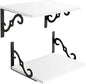 DINZI LVJ Deep Floating Shelves, 16" W x 12" D Wall Shelves Set of 2, Wide Display Shelf Wall Mounted with Brackets, Easy-to-Install Wall Bookshelf for Living Room, Bathroom, Bedroom, White