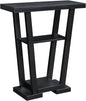 Convenience Concepts Newport V Console Modern Sofa Storage Shelves, Narrow Entryway Hall Living Room, Display Accent Table, 31.5", Black