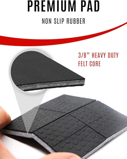 SlipToGrip Non Slip Furniture Pad Grippers - Stops Slide - Multi Size (4 Pads) - Make 4", 1", 2", etc.- Pre-Scored Multiple Sizes - 3/8" Felt Core - Anti Slip - No Nails, No Glue.