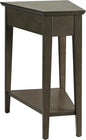 Leick Home Teegan End Table, Solid Wood, Bottom Display Shelf, Narrow Wedge, For Living Room/Bedroom, Smoke Gray, 24.0 in L x 15.0 in. W x 24.0 in. H