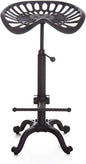 LOKKHAN Rustic Industrial Bar Stool - Cast Iron Tractor Seat - Adjustable Counter Height Swivel Breakfast Bar - Farmhouse Metal Stool - 19.7-26.8 Inch Seat Height