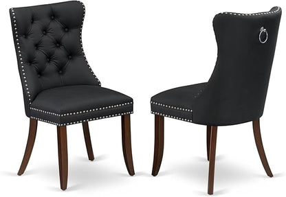 East West Furniture DODA5-MAH-12 5 Piece Dining Table Set Includes a Rectangle Wooden Table with Butterfly Leaf and 4 Polyester Fabric Upholstered Chairs, 42x78 Inch, Mahogany