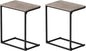 VASAGLE Set of 2 C Shape End Tables, Small Coffee Tables for Couch Or Sofa, Industrial Side Tables in Living Room, Bedroom, 13.8 x 21.7 x 26 Inches, Greige and Classic Black UZH2504036