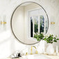 BEAUTYPEAK 20 Inch Round Mirror, Metal Frame Circle Mirror, Wall Mounted for Entryway, Bathroom, Vanity, Living Room, Black