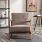 Container Furniture Direct Classic Comfortable Reading Small Modern Boho Microfiber Upholstered Lounge Armchair for Living Room, Reading, Bedroom, Office, and Small Spaces in Light Camel