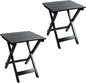 Outdoor Patio Side Table Set of 2 Small Wood End Square Table Folding Coffee Furniture for Living Room, Bedroom, Plant Stand, Camping Portable Black