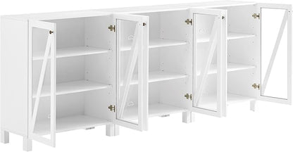 Crosley Furniture Cassai 3-Piece Entertainment Center TV Stand, Media Console, Vinyl Record Storage, White