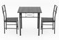 JOIN IRON 3-Piece Kitchen Dining Room Table Set for Small Spaces，Iron Wood Square Table with 2 Chairs for Kitchen Dining Room Furniture (Ash)