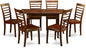 East West Furniture NOML7-MAH-W 7 Piece Kitchen Table Set Consist of a Rectangle Dining Table with Butterfly Leaf and 6 Dining Room Chairs, 32x54 Inch, Mahogany