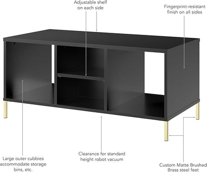 Bush Home Essence Coffee Table with Storage, Living Room Furniture, Essence Collection, Black Stipple