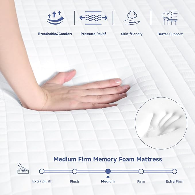 SDHYL Queen Mattress, 12 Inch Gel Infused Memory Foam Mattress for Good Sleep, Bed in a Box Mid Firm CertiPUR-US Certified & Fiberglass Free, Washable Cover, 80"*60"