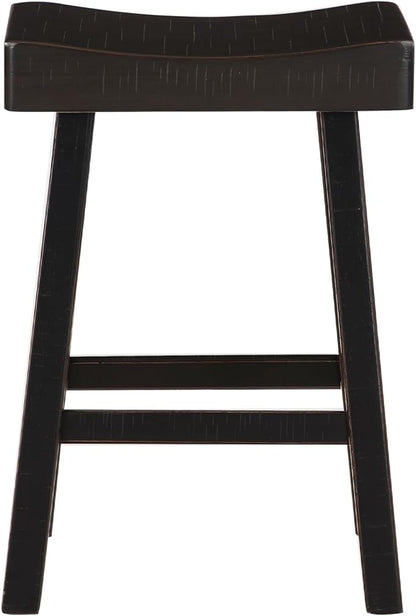 Lexicon Bar Table Set for 3, Small Kitchen Table Set Kitchen Island Table with 3 Saddle Bar Stools, 4 Piece Dining Table Set for Breakfast Nook, Living Room, Apartment, Counter Height, Black
