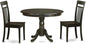 East West Furniture HLCA3-CAP-W 3 Piece Dining Set Contains a Round Dining Room Table with Pedestal and 2 Kitchen Chairs, 42x42 Inch, Cappuccino