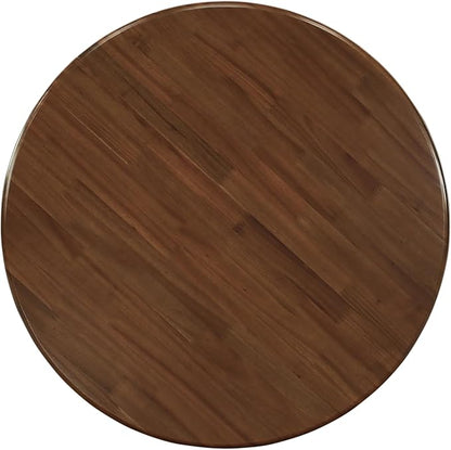 East West Furniture ANDA3-AWA-29 3 Piece Kitchen Table & Chairs Set Includes a Round Dining Table with Pedestal and 2 Polyester Fabric Upholstered Chairs, 36x36 Inch, Antique Walnut