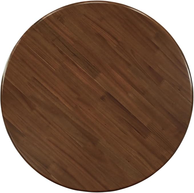 East West Furniture ANDA3-AWA-24 3 Piece Kitchen Table & Chairs Set Contains a Round Dining Table with Pedestal and 2 Polyester Fabric Padded Chairs, 36x36 Inch, Antique Walnut