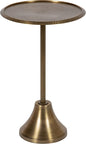 Kate and Laurel Sanzo Modern Round Pedestal Side Table; 15 x 15 x 24; Gold; Decorative End Table with Hammered Tabletop for Use as a Bedroom Nightstand or Living Room Accent