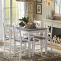 sogesfurniture 42.5''Dining Table Set for 4，Dinette Set for 4 Small Space,5 Pieces Dining Table for Kitchen, Dining Room, Pine Wood,Grey&White