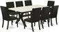 East West Furniture X627FL624-9 9 Piece Dining Room Furniture Set Includes a Rectangle Dining Table with X-Legs and 8 Black Linen Fabric Upholstered Parson Chairs, 40x72 Inch, Multi-Color