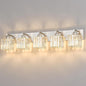 Modern Vanity Light 5-Lights Brushed Nickel Vanity Light Crystal Bathroom Wall Light Bathroom Light Fixtures