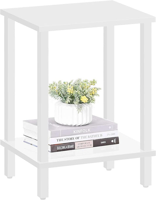 TUTOTAK End Table, Side Table, Nightstand, 2-Tier Storage Shelf, Sofa Side Table for Small Space, Living Room, Bed Room V1TB01BW034